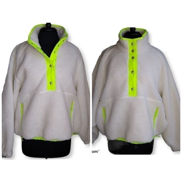 AEO Sherpa/Neon Sweatshirt/Jacket - Size Large - Picture 8 of 8